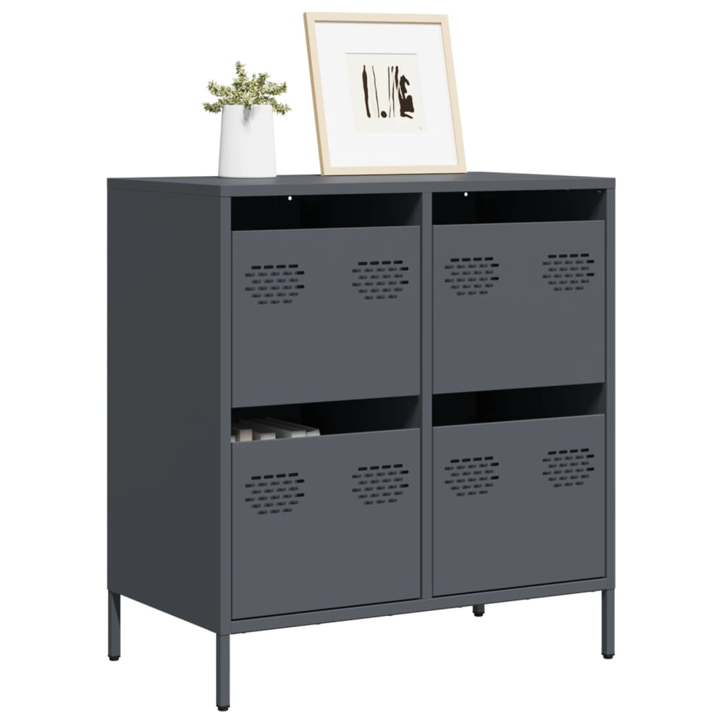 Komoda antracit 68x39x73,5 cm od hladno valjanog čelika