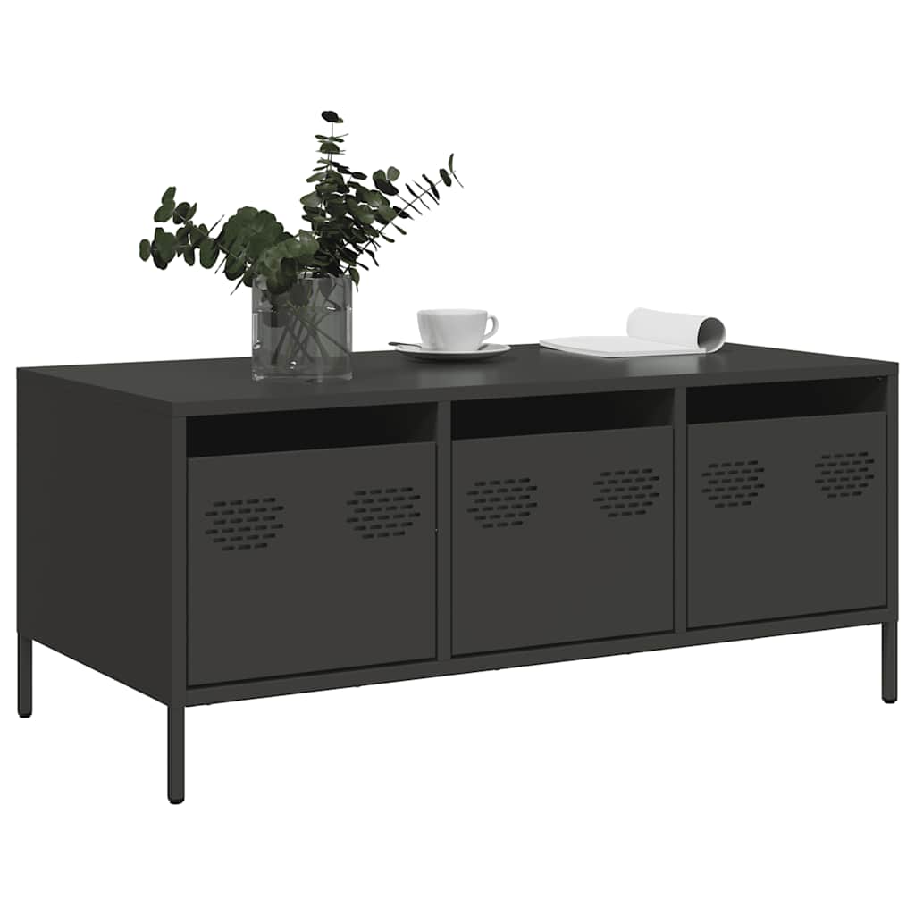 Stolić za kavu crni 101,5x50x43,5 cm od hladno valjanog čelika