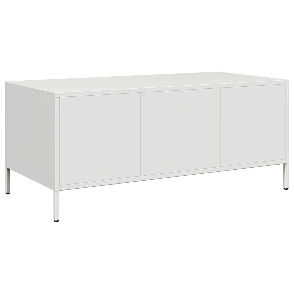 Stolić za kavu bijeli 101,5x50x43,5 cm hladno valjani čelik