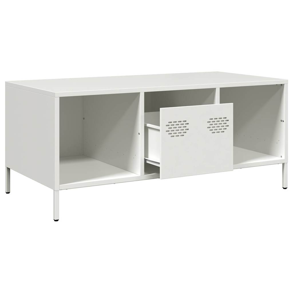 Stolić za kavu bijeli 101,5x50x43,5 cm hladno valjani čelik