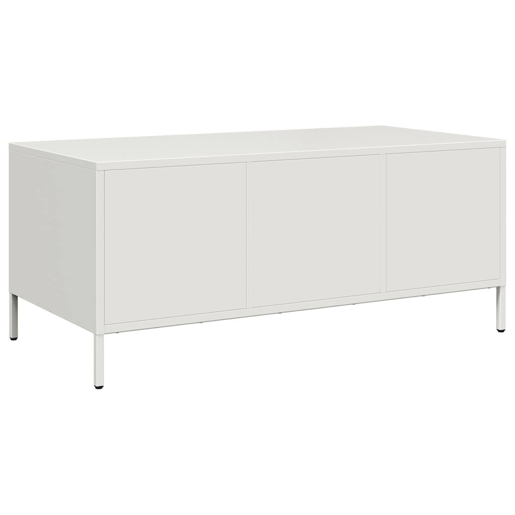 Stolić za kavu bijeli 101,5x50x43,5 cm hladno valjani čelik