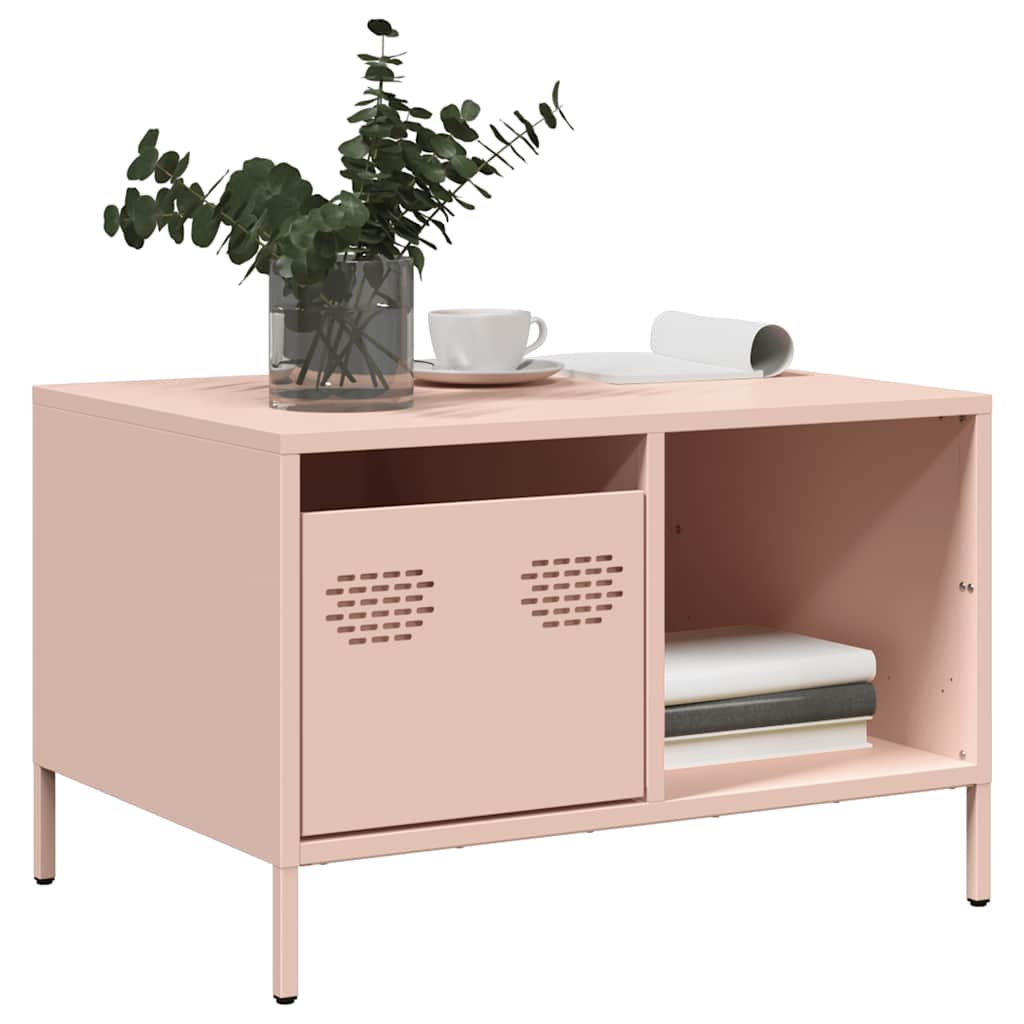 Stol za kavu ružičasti 68,5x50x43,5 cm hladno valjani čelik