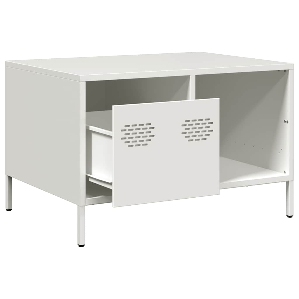 Stolić za kavu bijeli 68,5x50x43,5 cm hladno valjani čelik