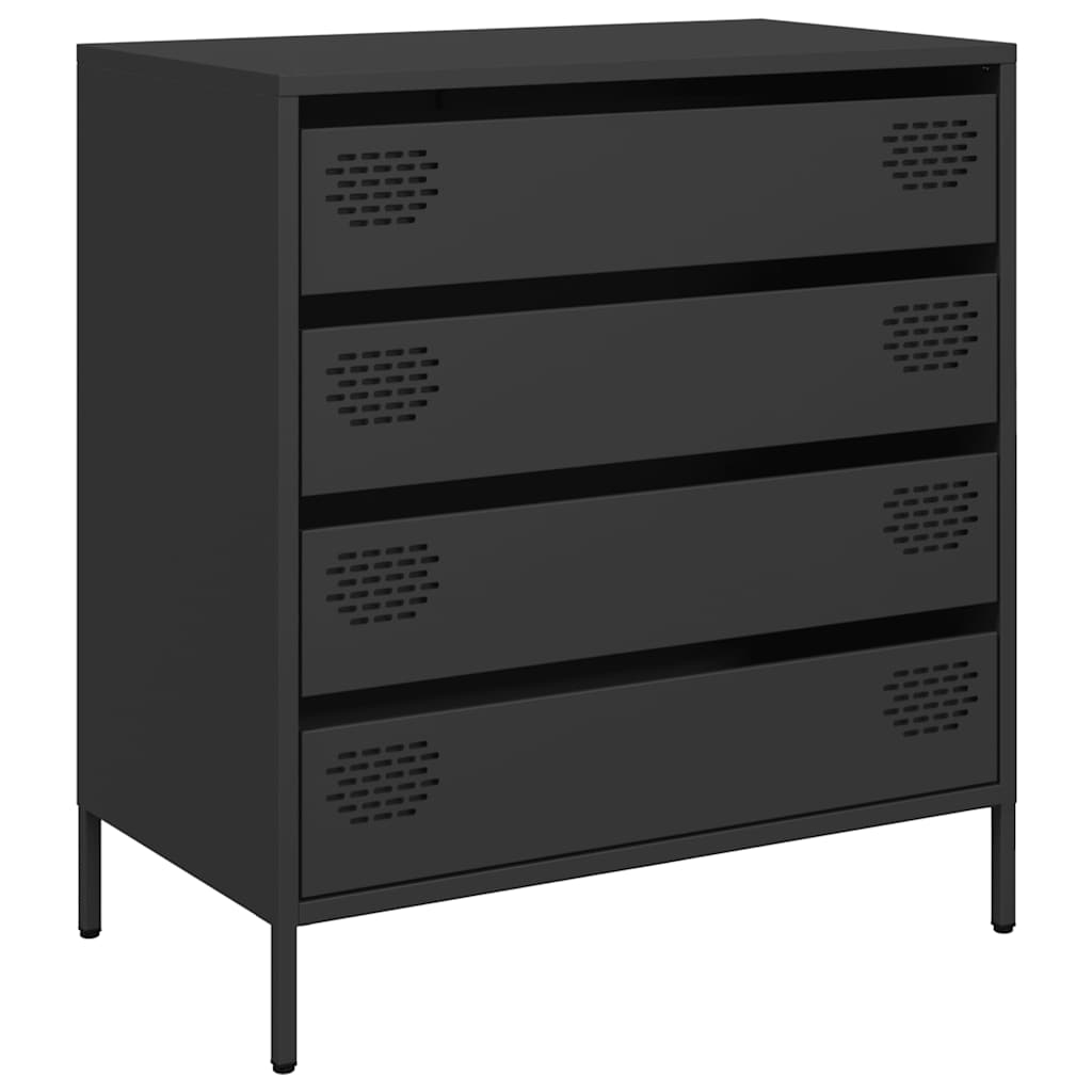 Komoda crna 68x39x73,5 cm hladno valjani čelik