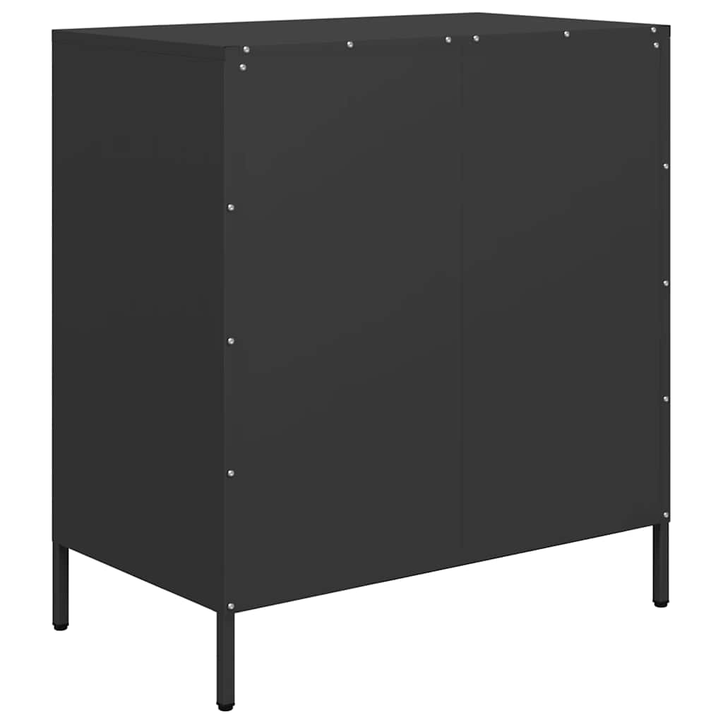 Komoda crna 68x39x73,5 cm hladno valjani čelik
