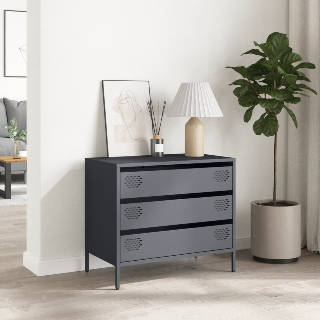 Komoda antracit 68x39x58,5 cm od hladno valjanog čelika