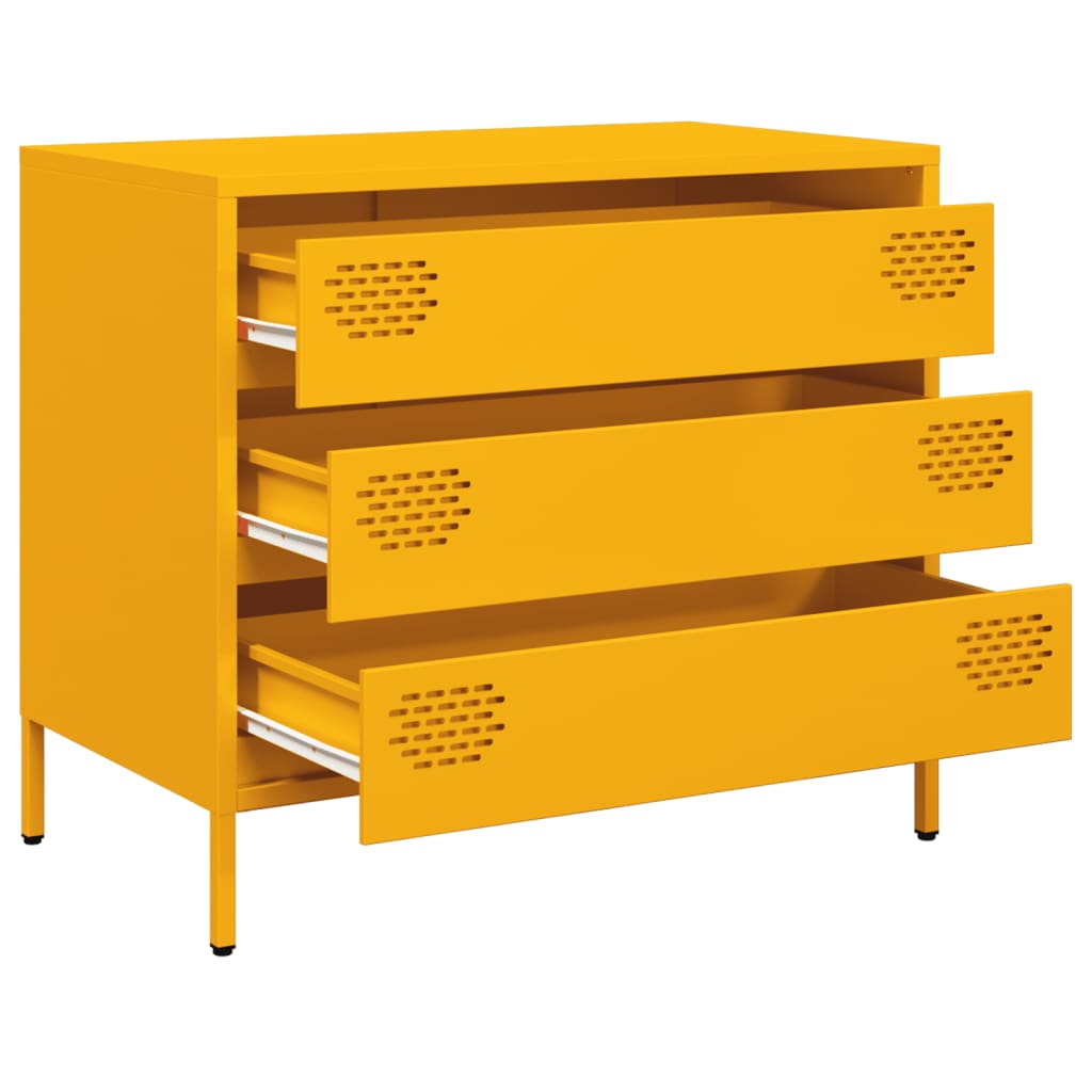 Komoda boja senfa 68x39x58,5 cm hladno valjanog čelika