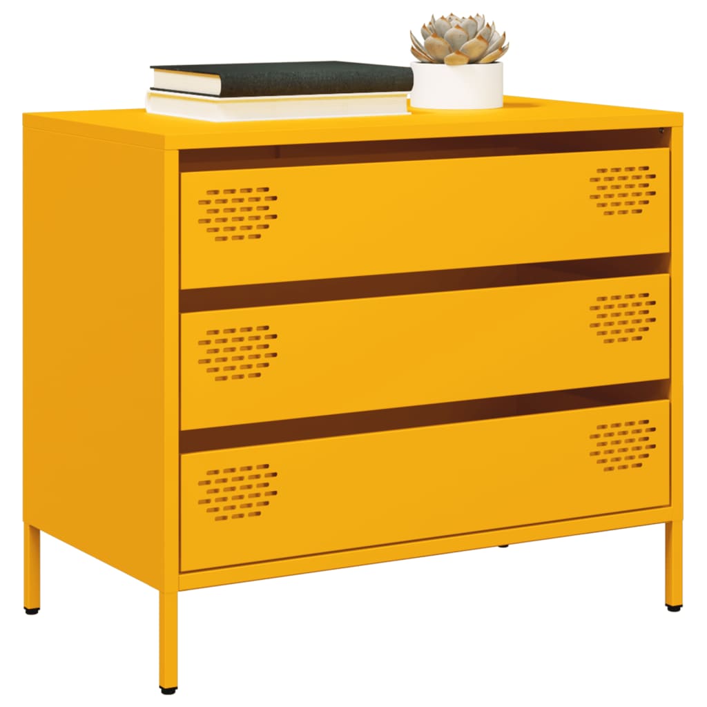 Komoda boja senfa 68x39x58,5 cm hladno valjanog čelika
