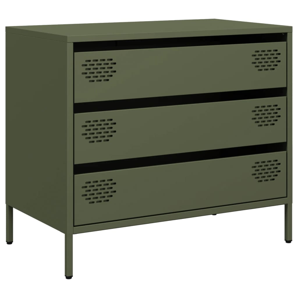 Komoda maslinastozelena 68x39x58,5 cm hladno valjani čelik