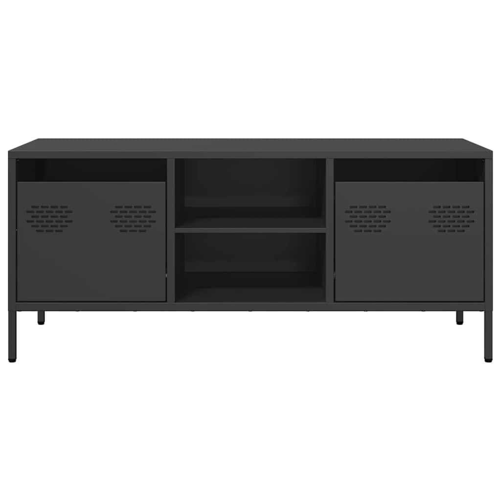 TV ormarić crni 101,5x39x43,5 cm hladno valjani čelik