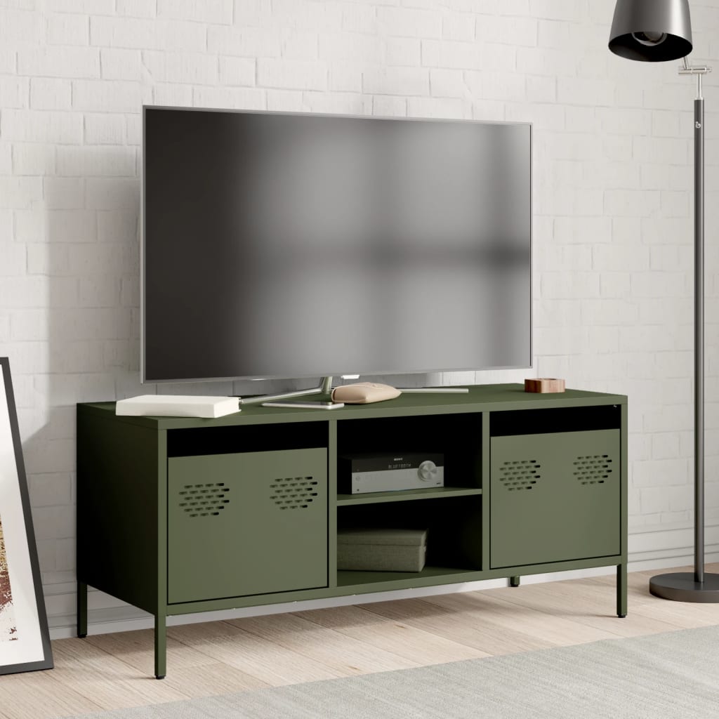 TV ormarić maslinastozeleni 101,5 x 39 x 43,5 cm čelični