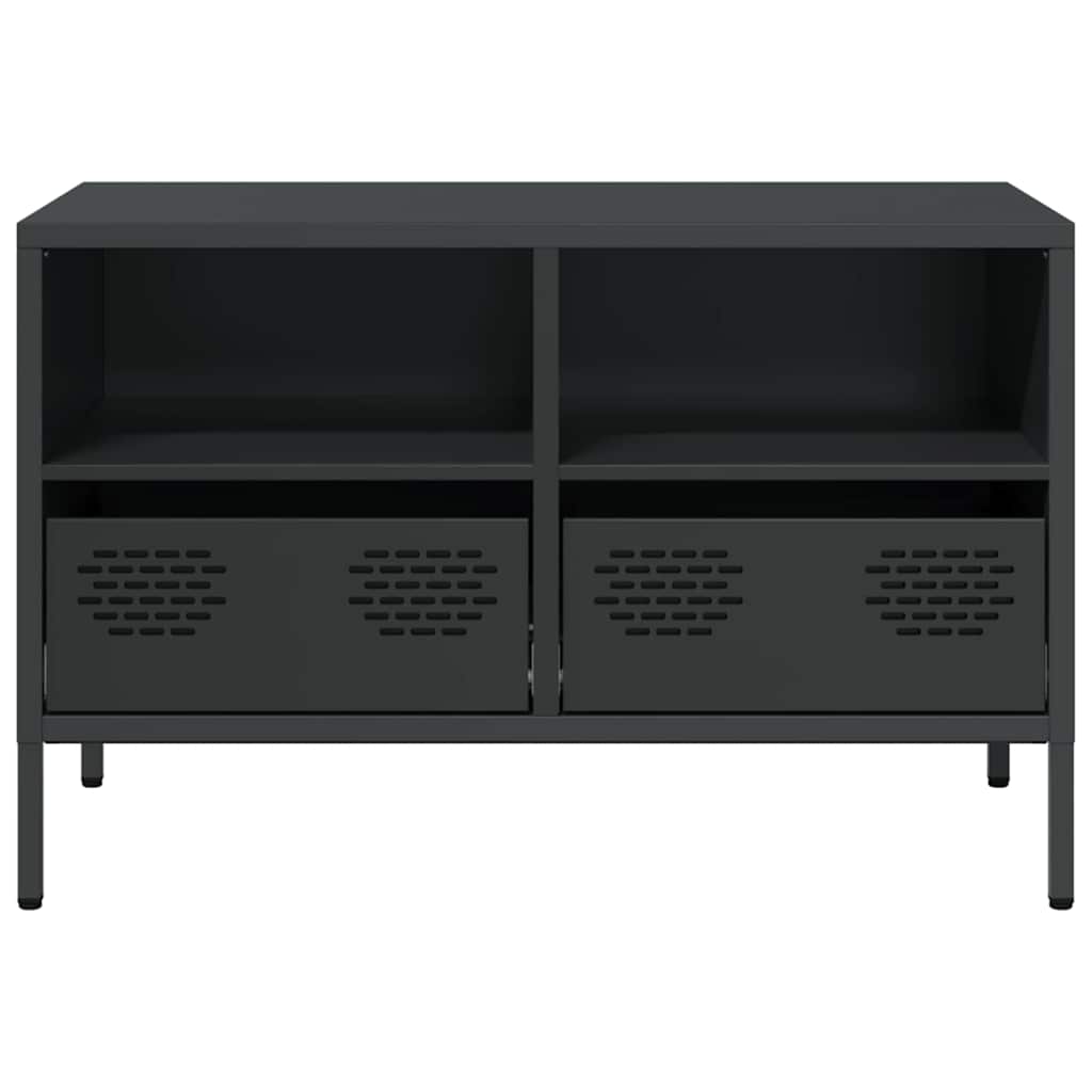 TV ormarić crni 68 x 39 x 43,5 cm hladno valjani čelik