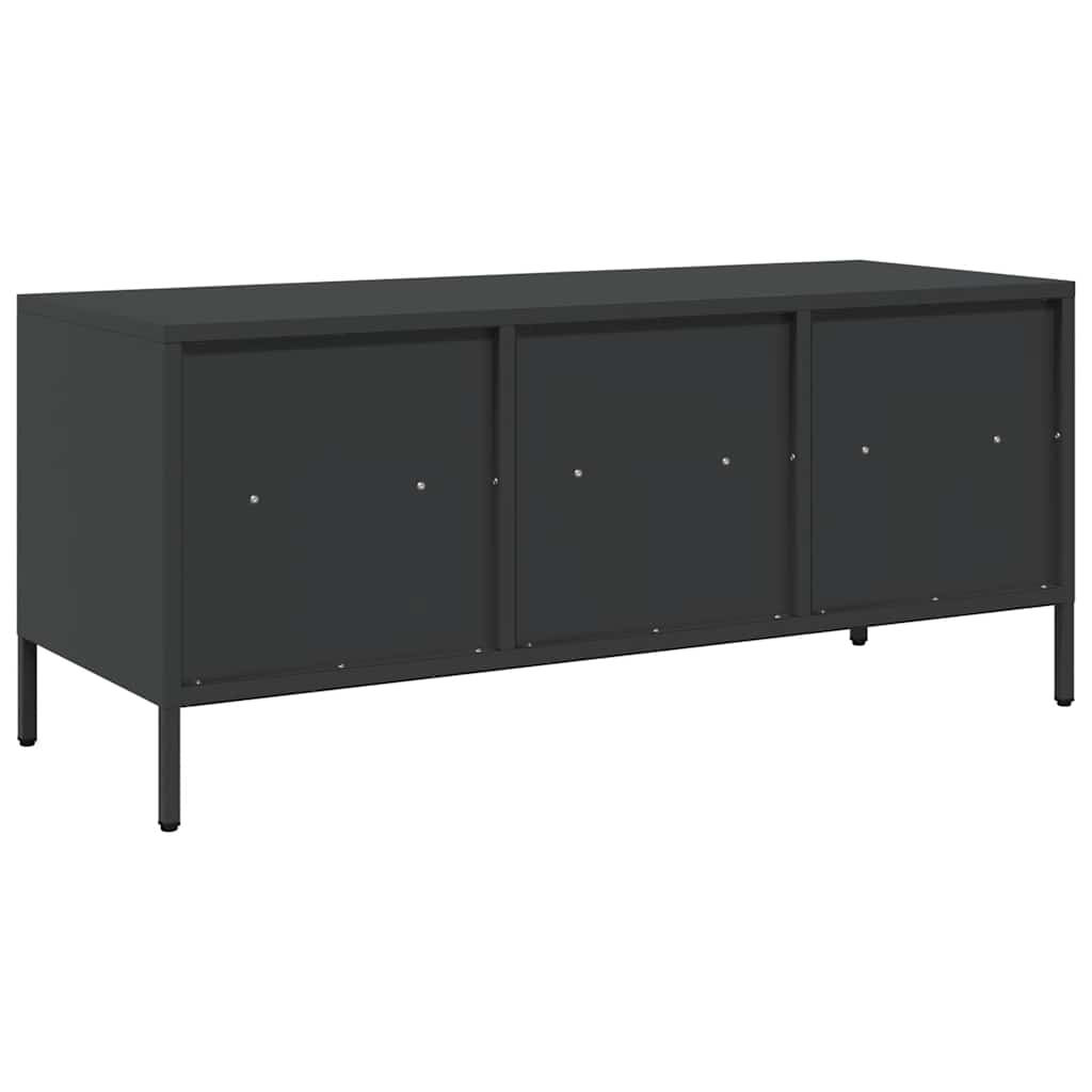 TV ormarić crni 101,5x39x43,5 cm hladno valjani čelik