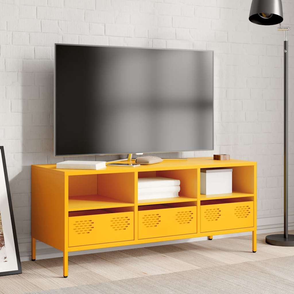 TV ormarić boja senfa 101,5x39x43,5 cm čelični