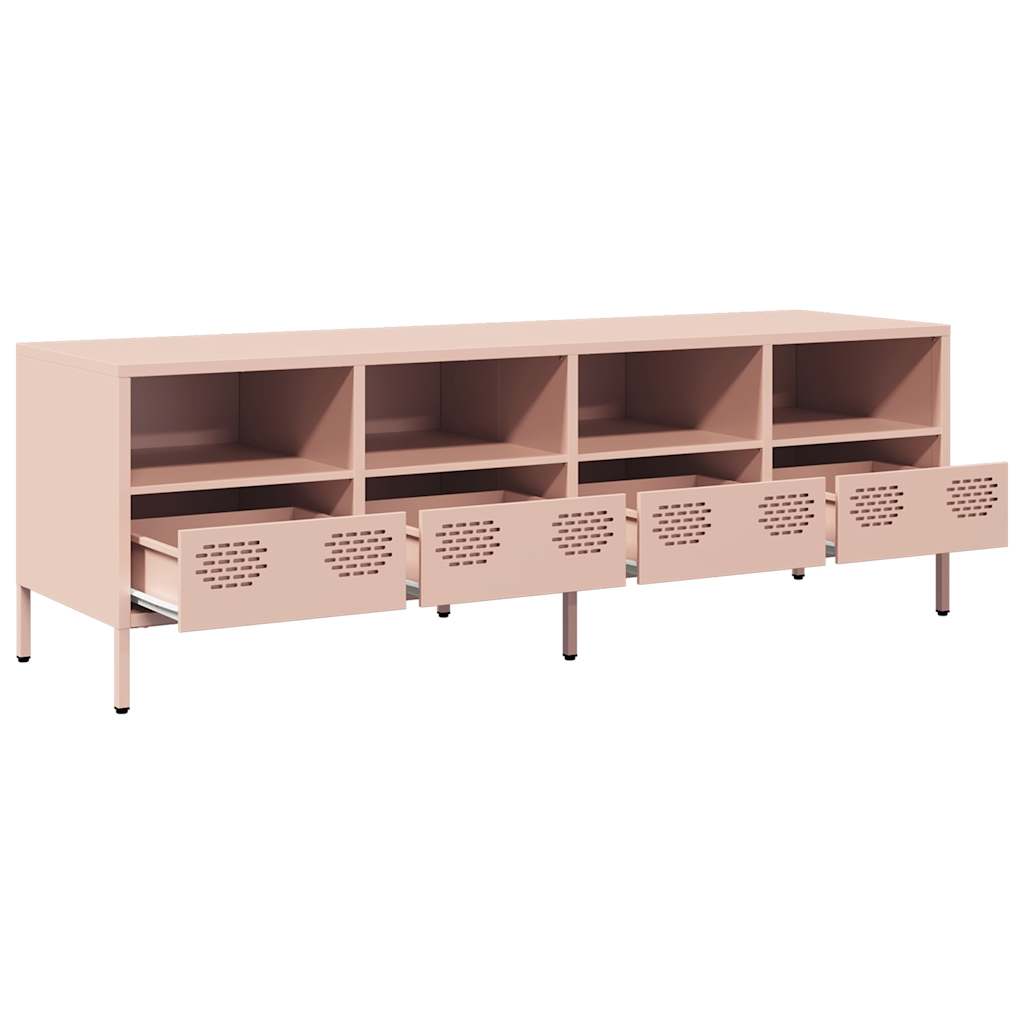 TV ormarić ružičasti 135x39x43,5 cm hladno valjani čelik