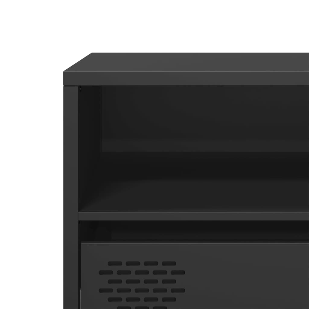TV ormarić crni 135x39x43,5 cm hladno valjani čelik