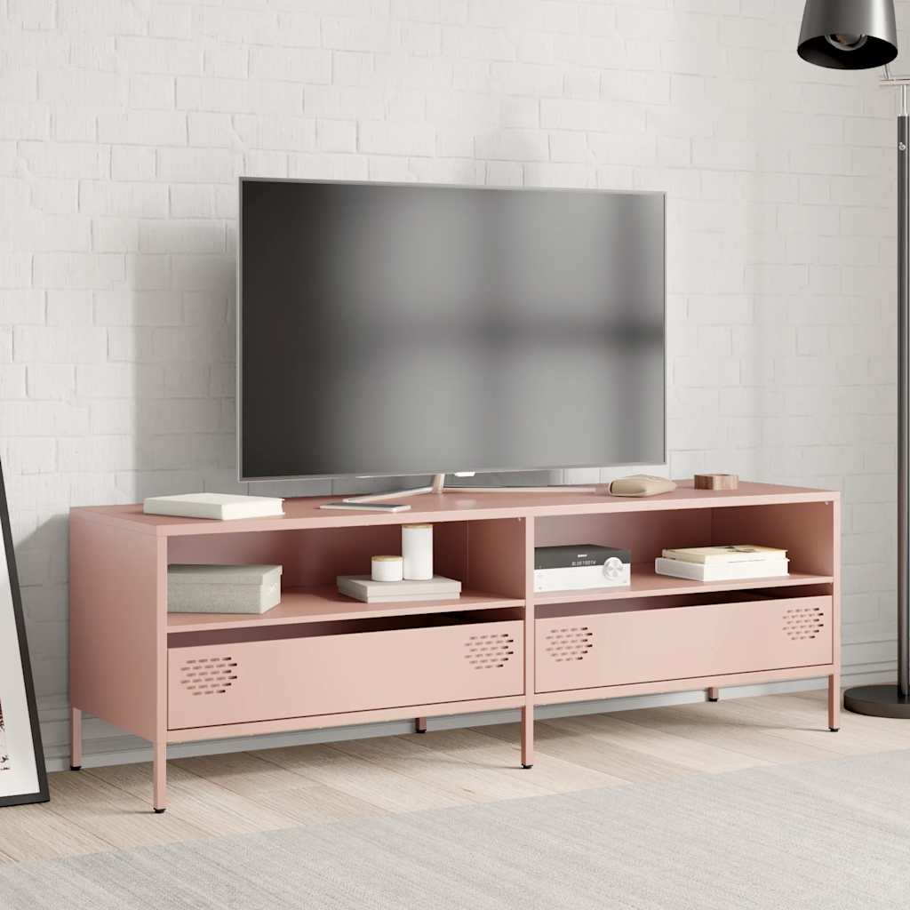 TV ormarić ružičasti 135x39x43,5 cm hladno valjani čelik