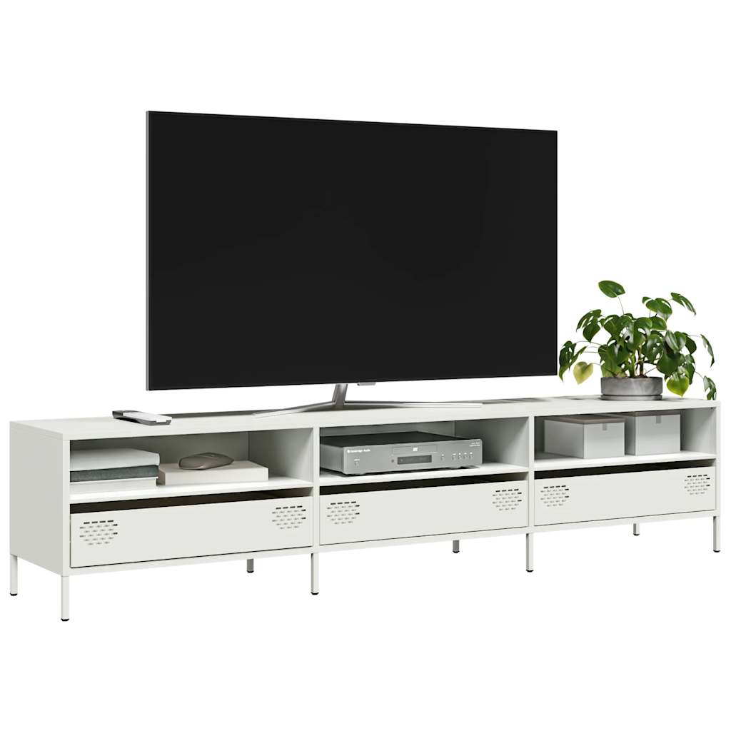 TV ormarić bijeli 202x39x43,5 cm hladno valjani čelik