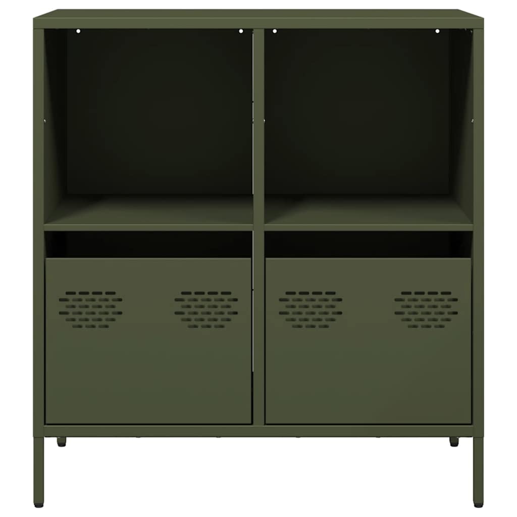 Komoda maslinastozelena 68x39x73,5 cm hladno valjani čelik