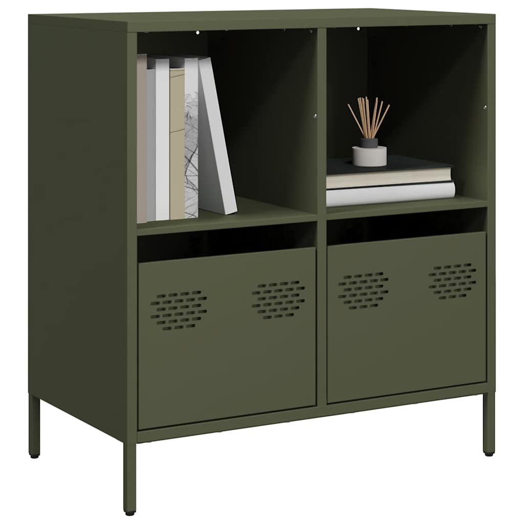 Komoda maslinastozelena 68x39x73,5 cm hladno valjani čelik