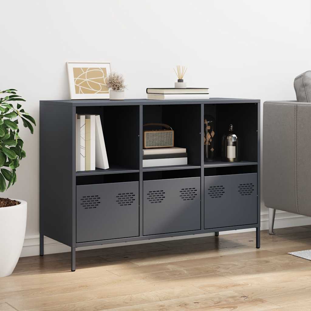 Komoda antracit 101,5x39x73,5 cm od hladno valjanog čelika