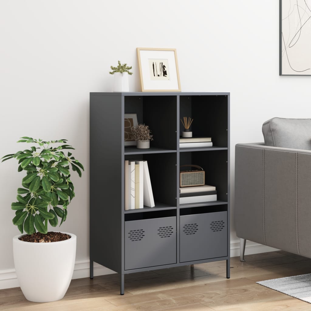 Visoka komoda antracit 68x39x103,5 cm od čelika