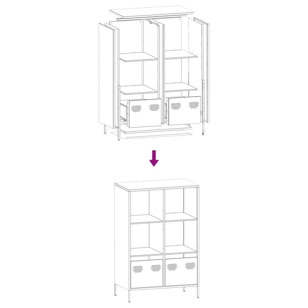 Visoka komoda antracit 68x39x103,5 cm od čelika