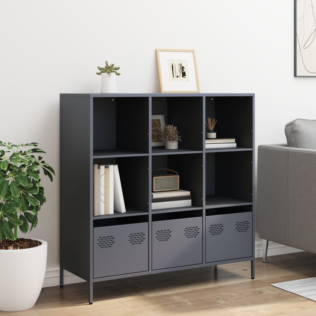 Visoka komoda antracit 101,5x39x103,5 cm od čelika