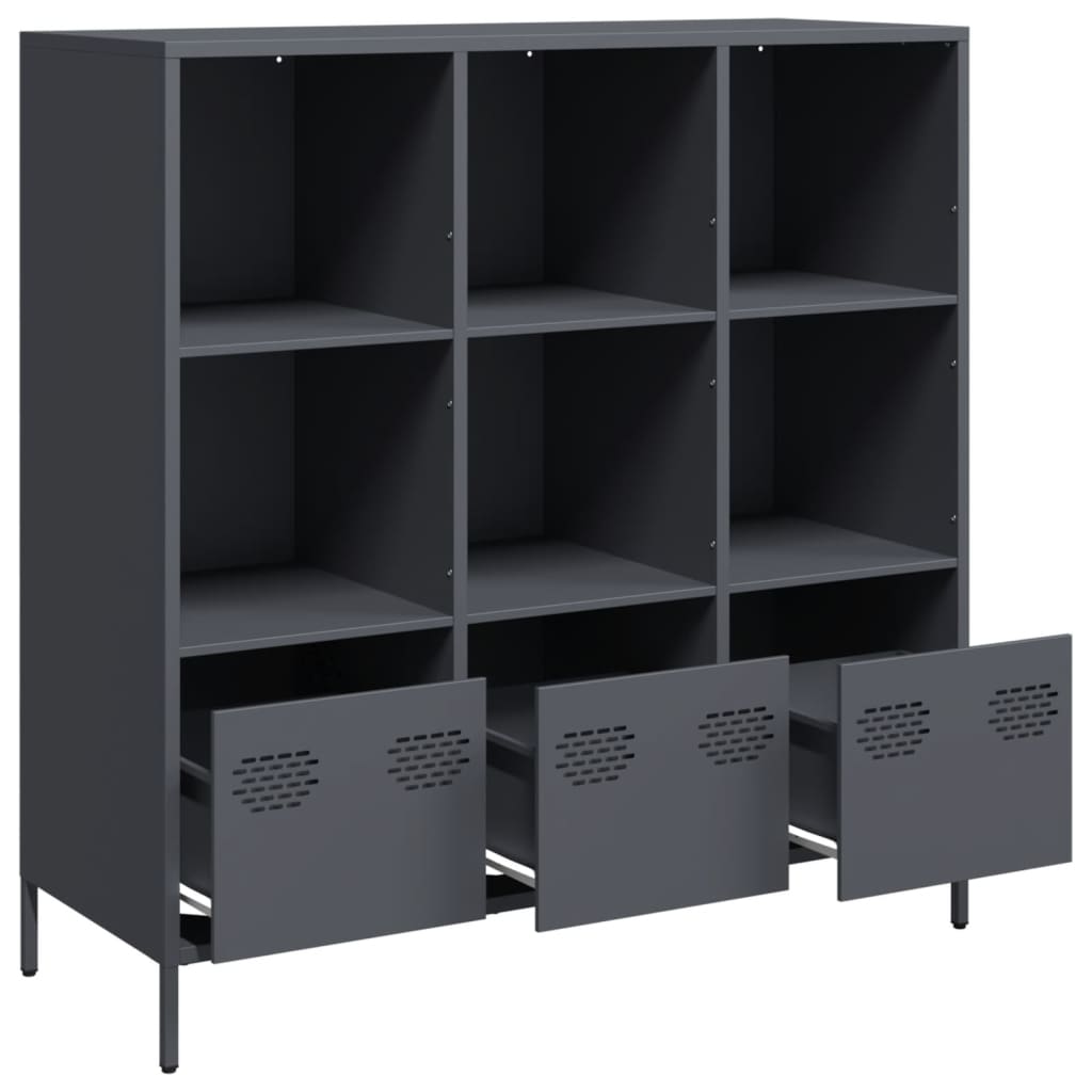 Visoka komoda antracit 101,5x39x103,5 cm od čelika