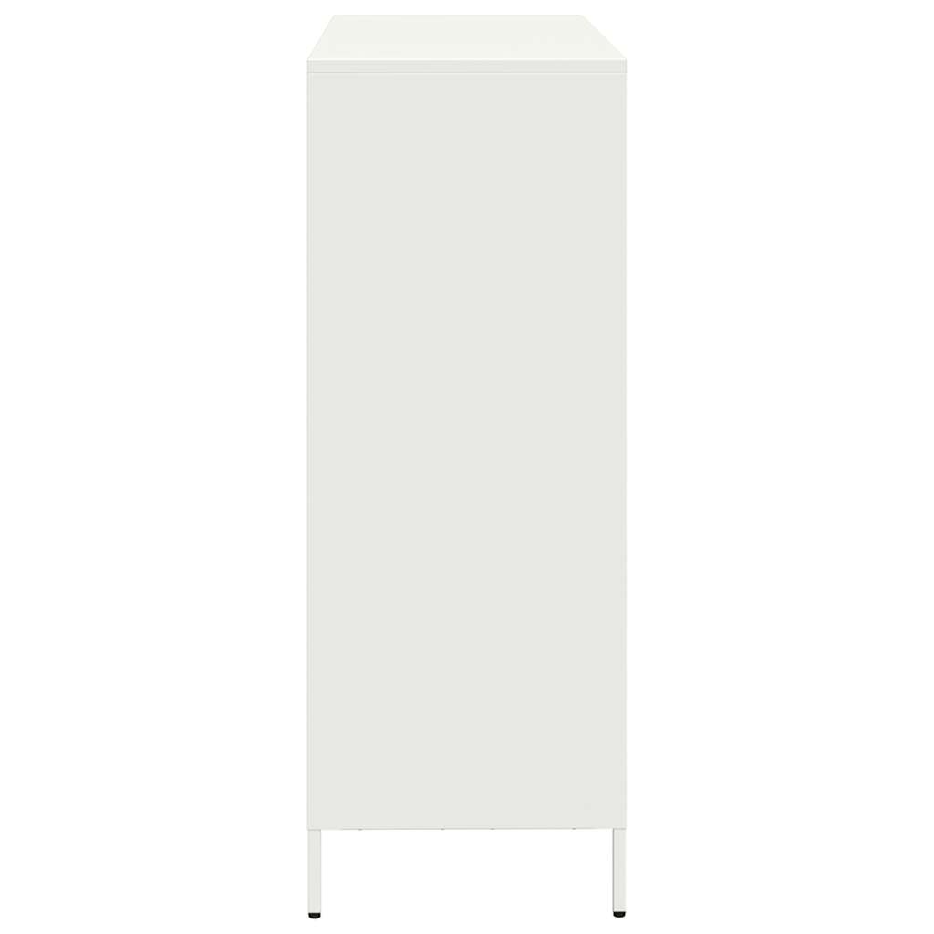 Visoka komoda bijela 101,5x39x103,5 cm čelična