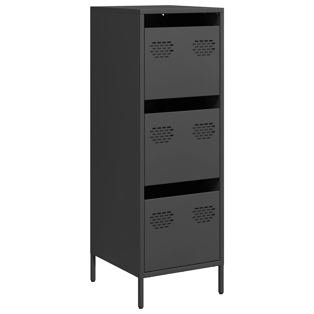 Visoka komoda crna 39x35x103,5 cm čelična