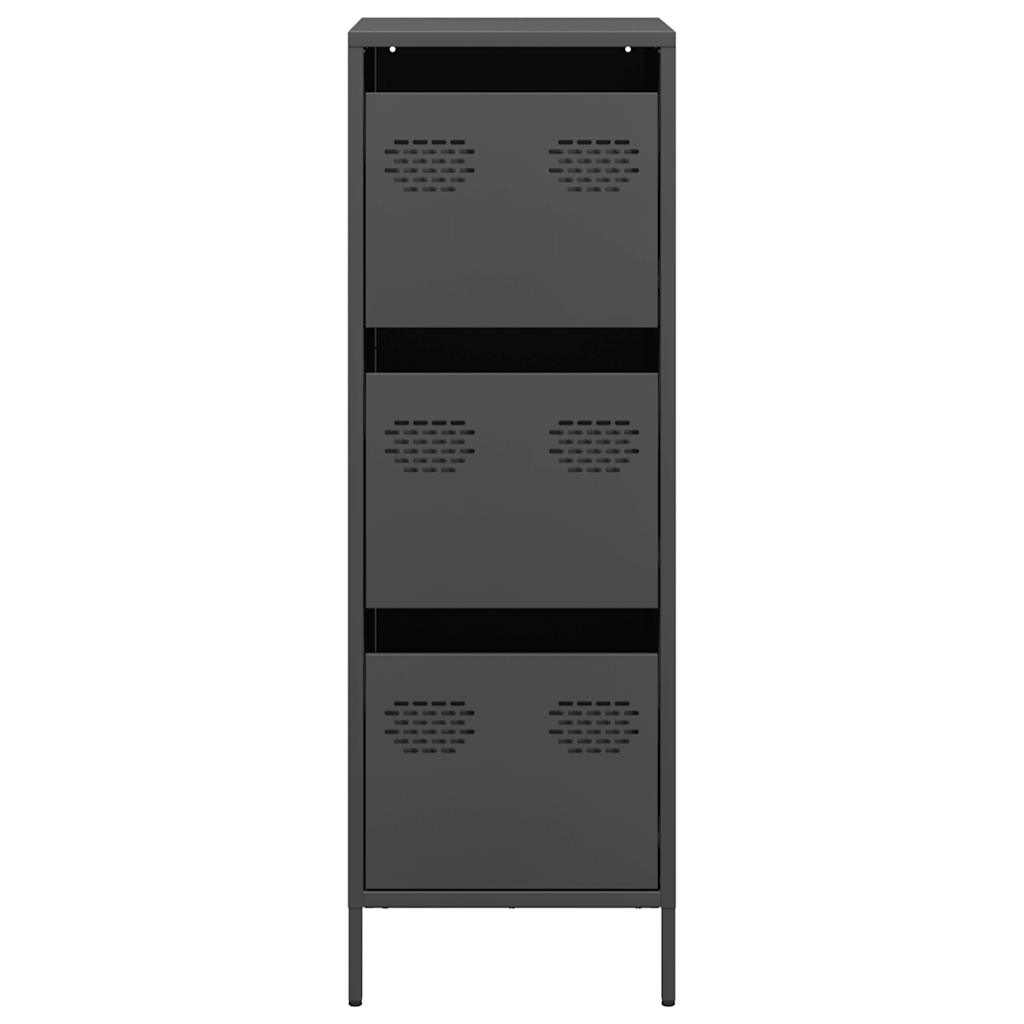 Visoka komoda crna 39x35x103,5 cm čelična