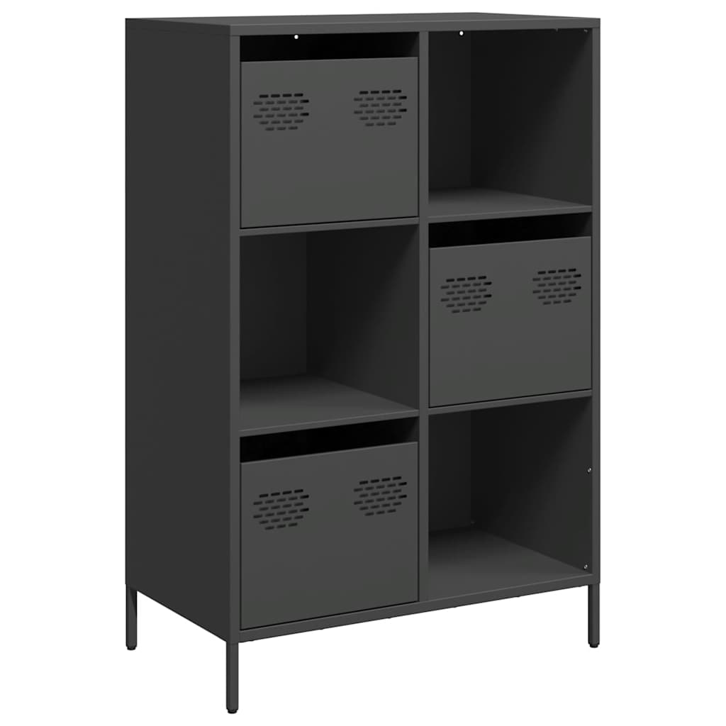 Visoka komoda crna 68x39x103,5 cm od čelika