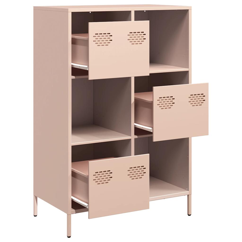 Visoka komoda ružičasta 68x39x103,5 cm čelik