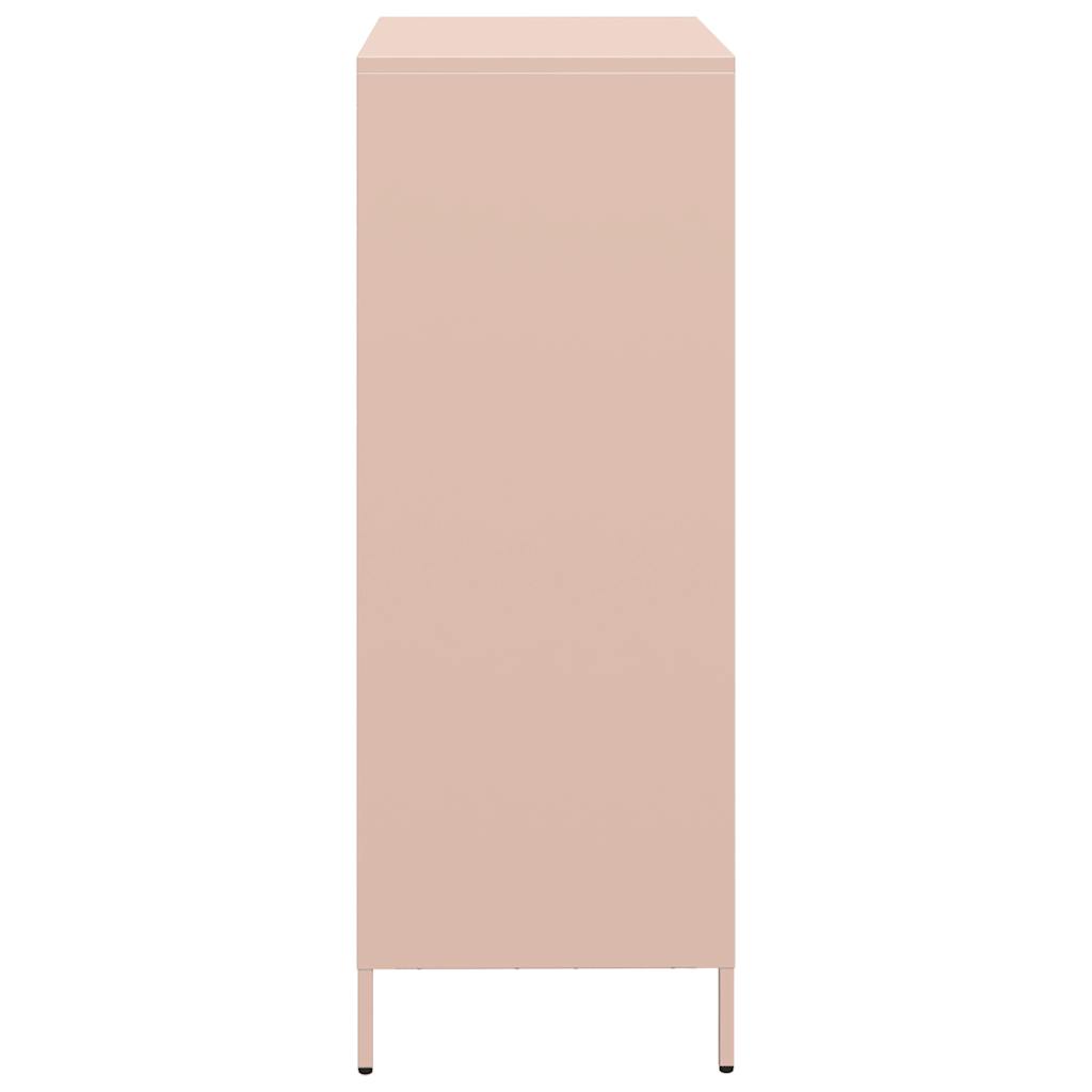 Visoka komoda ružičasta 68x39x103,5 cm čelik
