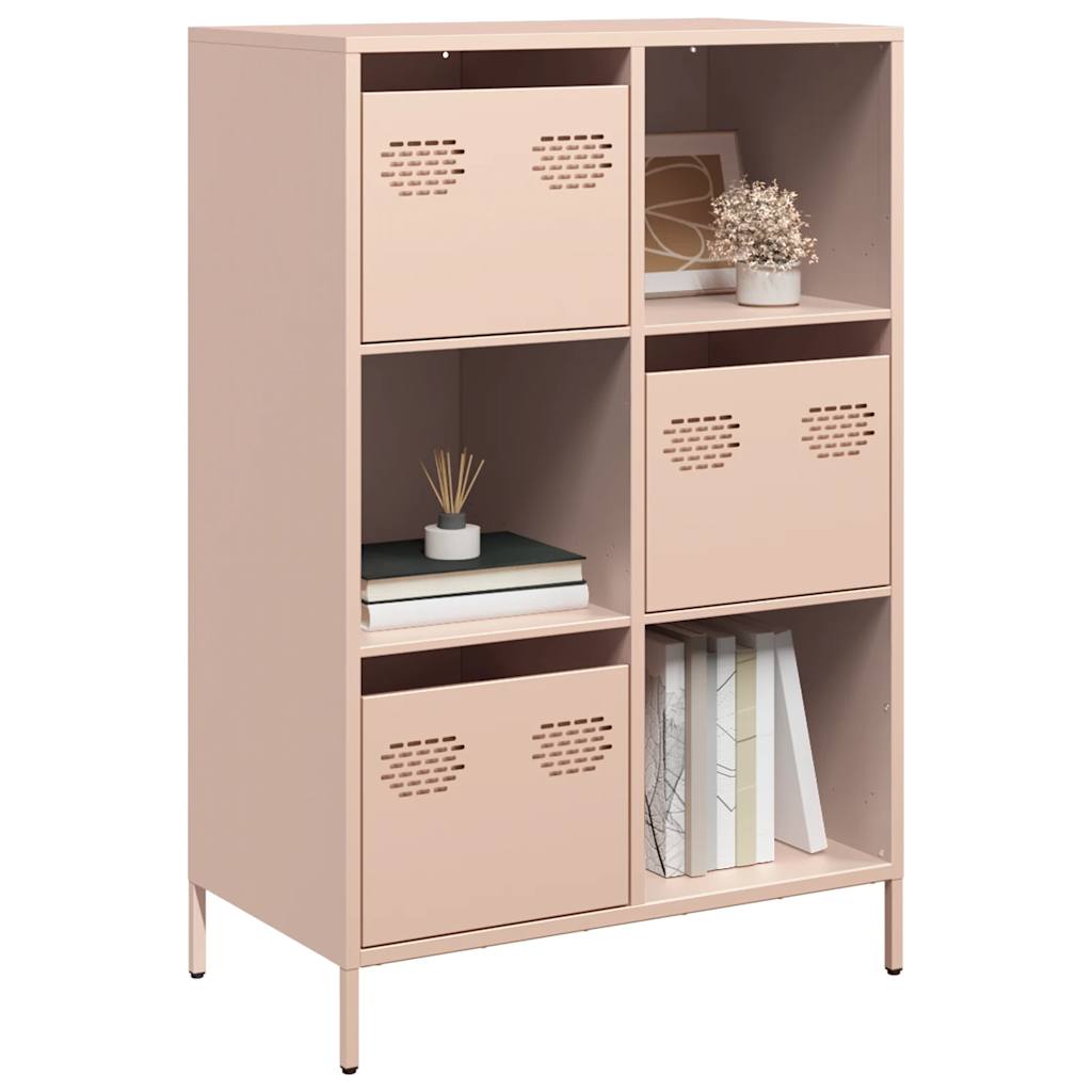 Visoka komoda ružičasta 68x39x103,5 cm čelik