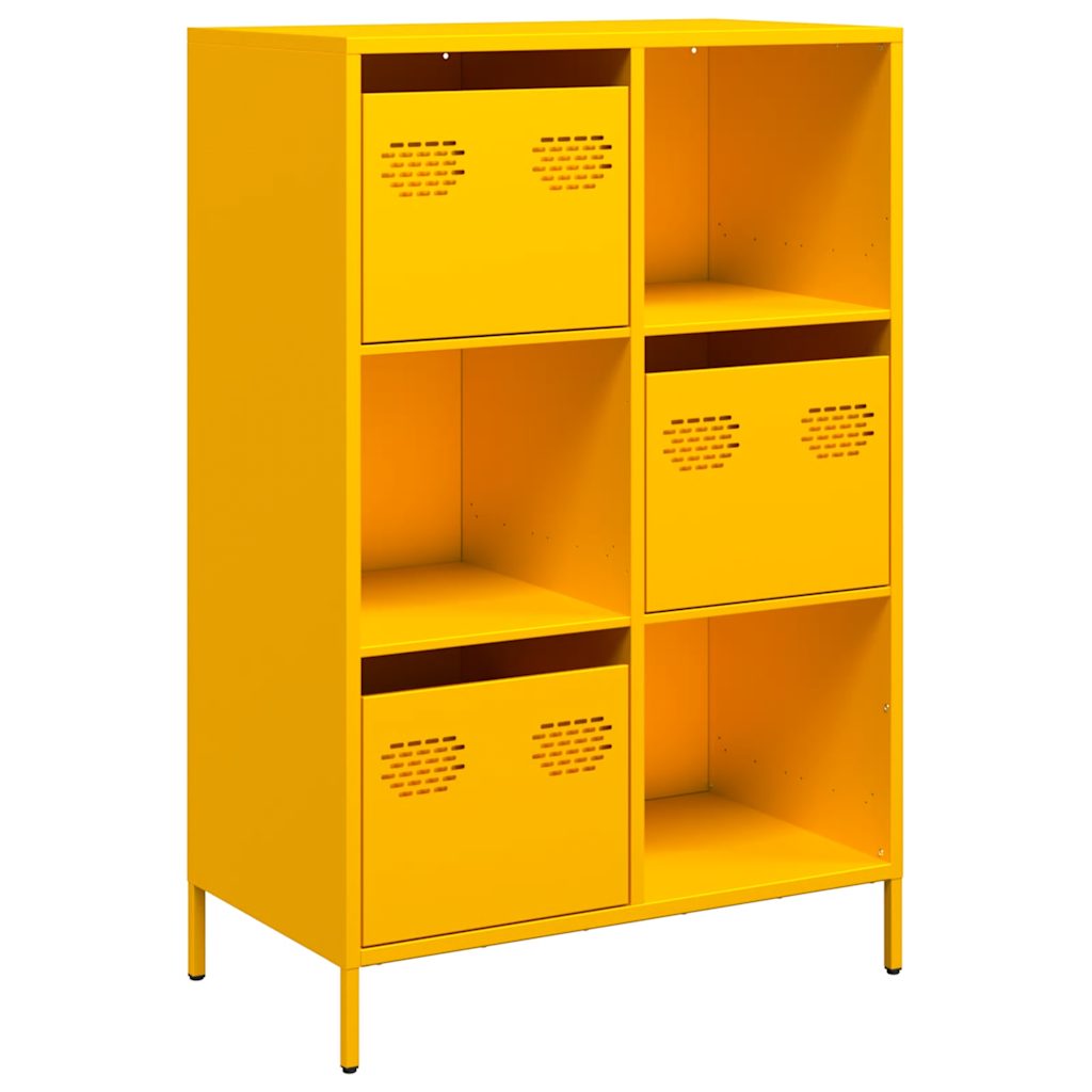 Visoka komoda boja senfa 68x39x103,5 cm od čelika