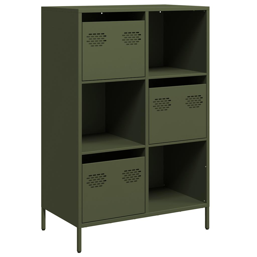 Visoka komoda maslinastozeleni 68x39x103,5 cm od čelika