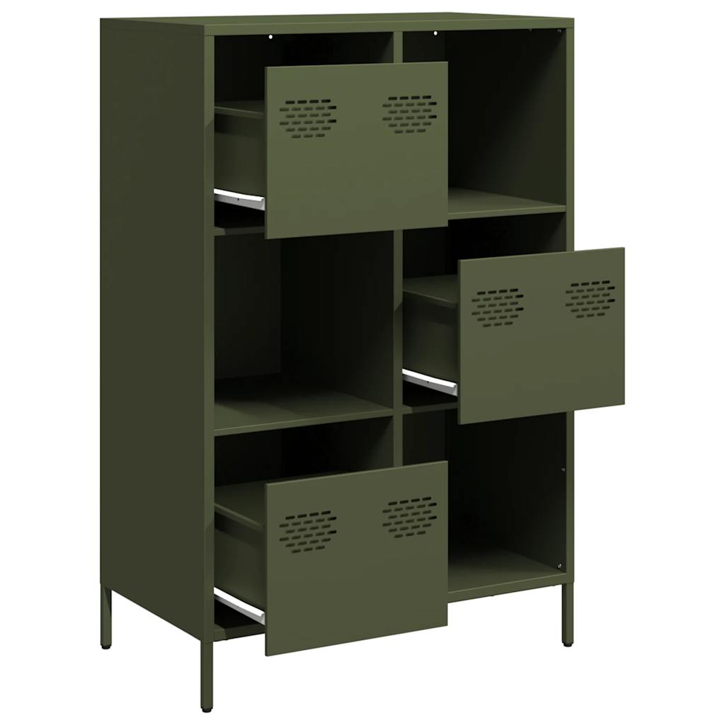 Visoka komoda maslinastozeleni 68x39x103,5 cm od čelika