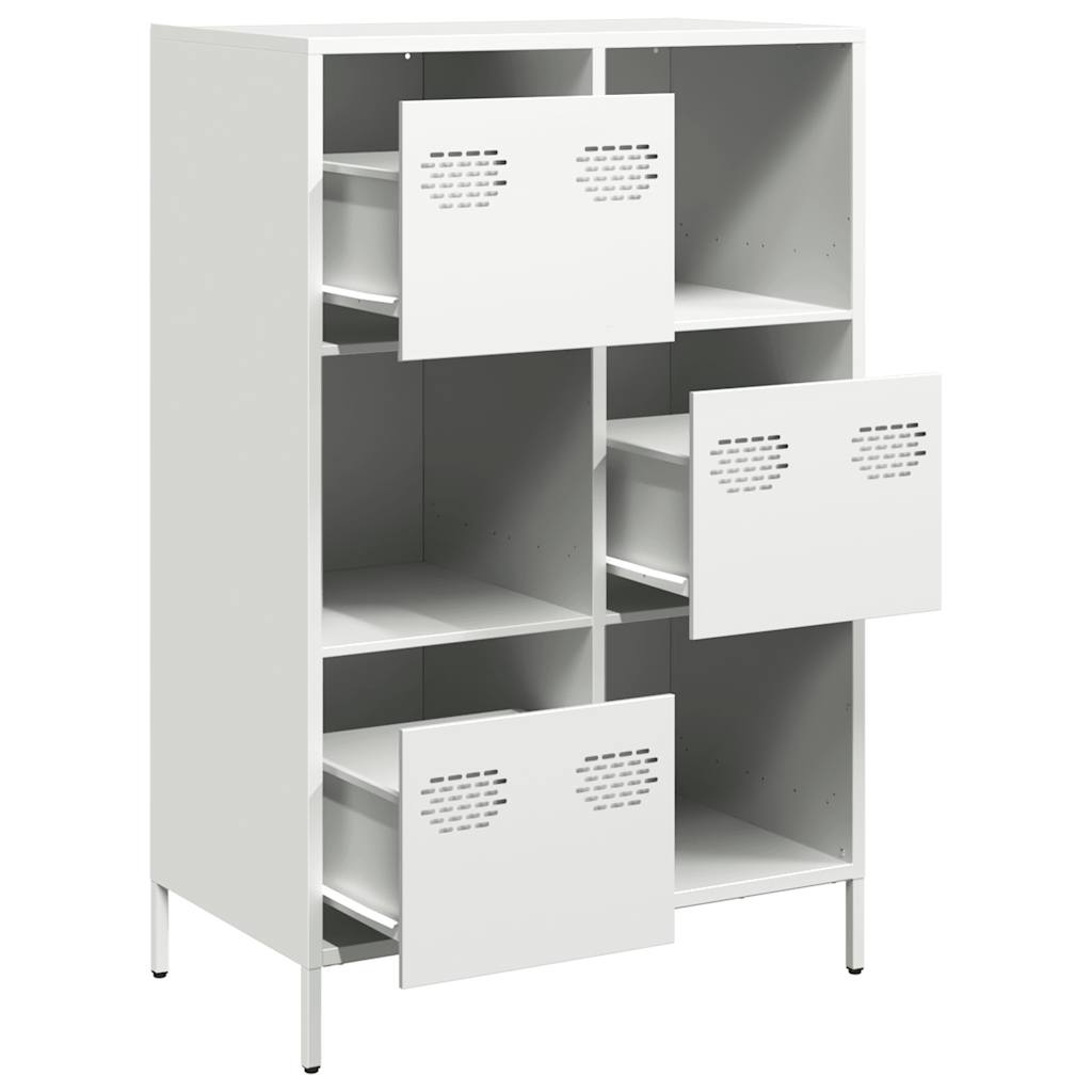 Visoka komoda bijela 68x39x103,5 cm čelična