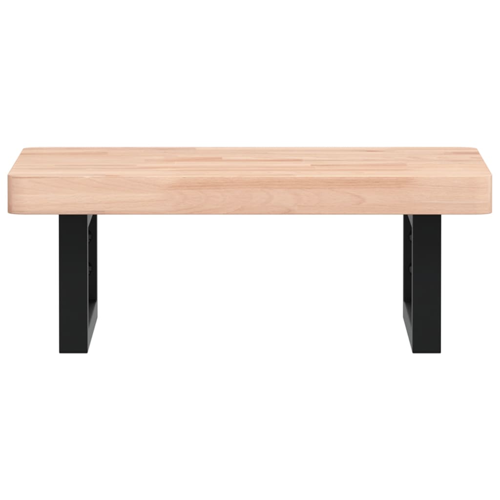 Zidna polica za umivaonik od čelika i masivne bukovine