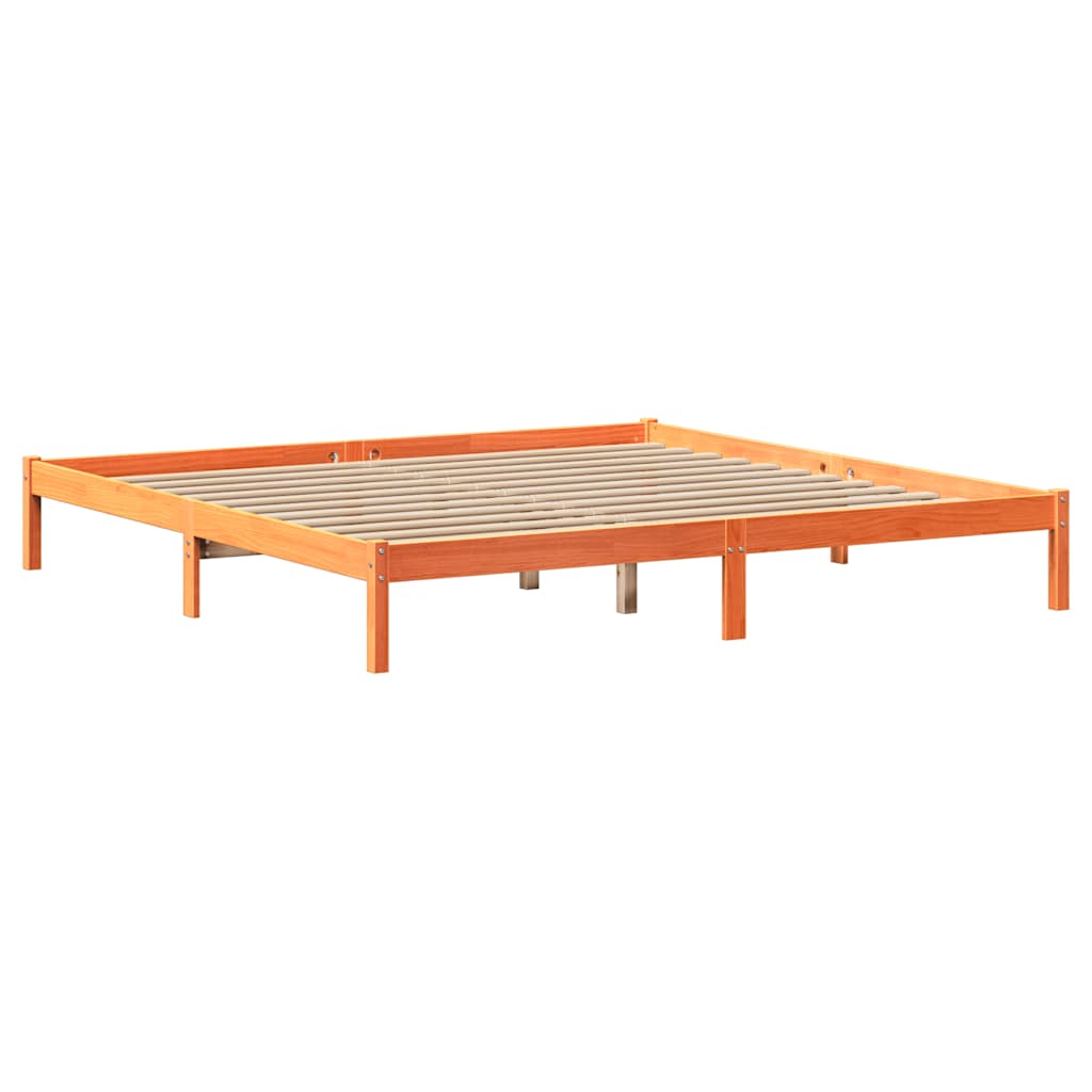Okvir kreveta bez madraca voštano smeđi 200x200 cm od borovine
