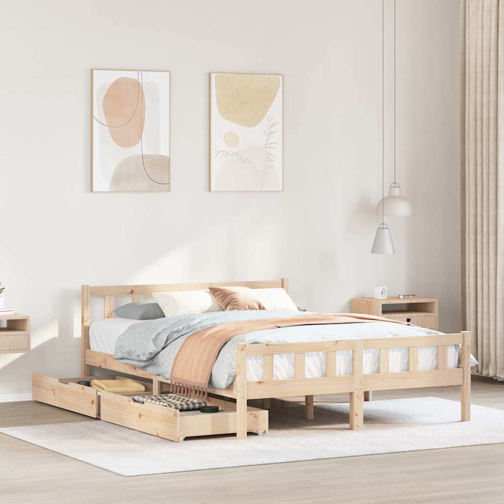 Okvir kreveta bez madraca 120 x 190 cm od masivne borovine