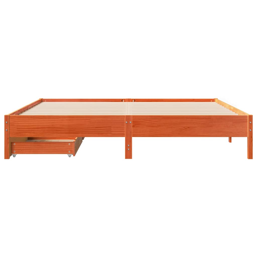 Okvir kreveta bez madraca voštano smeđi 200x200 cm od borovine