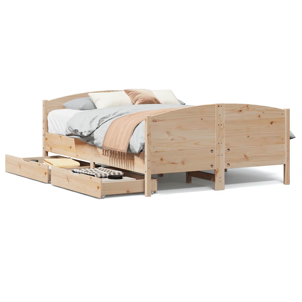 Okvir kreveta bez madraca 120 x 190 cm od masivne borovine