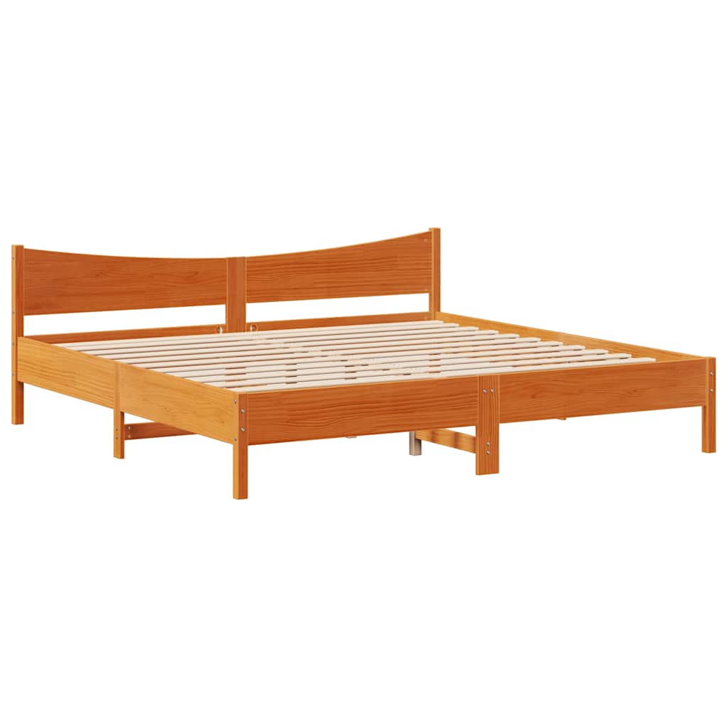 Okvir kreveta s ladicama voštano smeđi 200x200 cm od borovine
