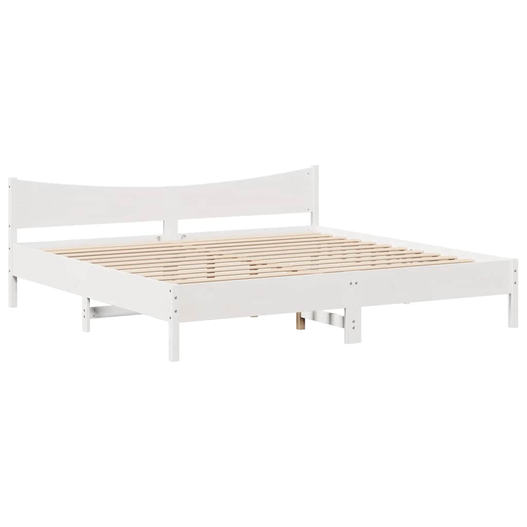 Okvir za krevet s ladice bijeli 180x200 cm od borovine