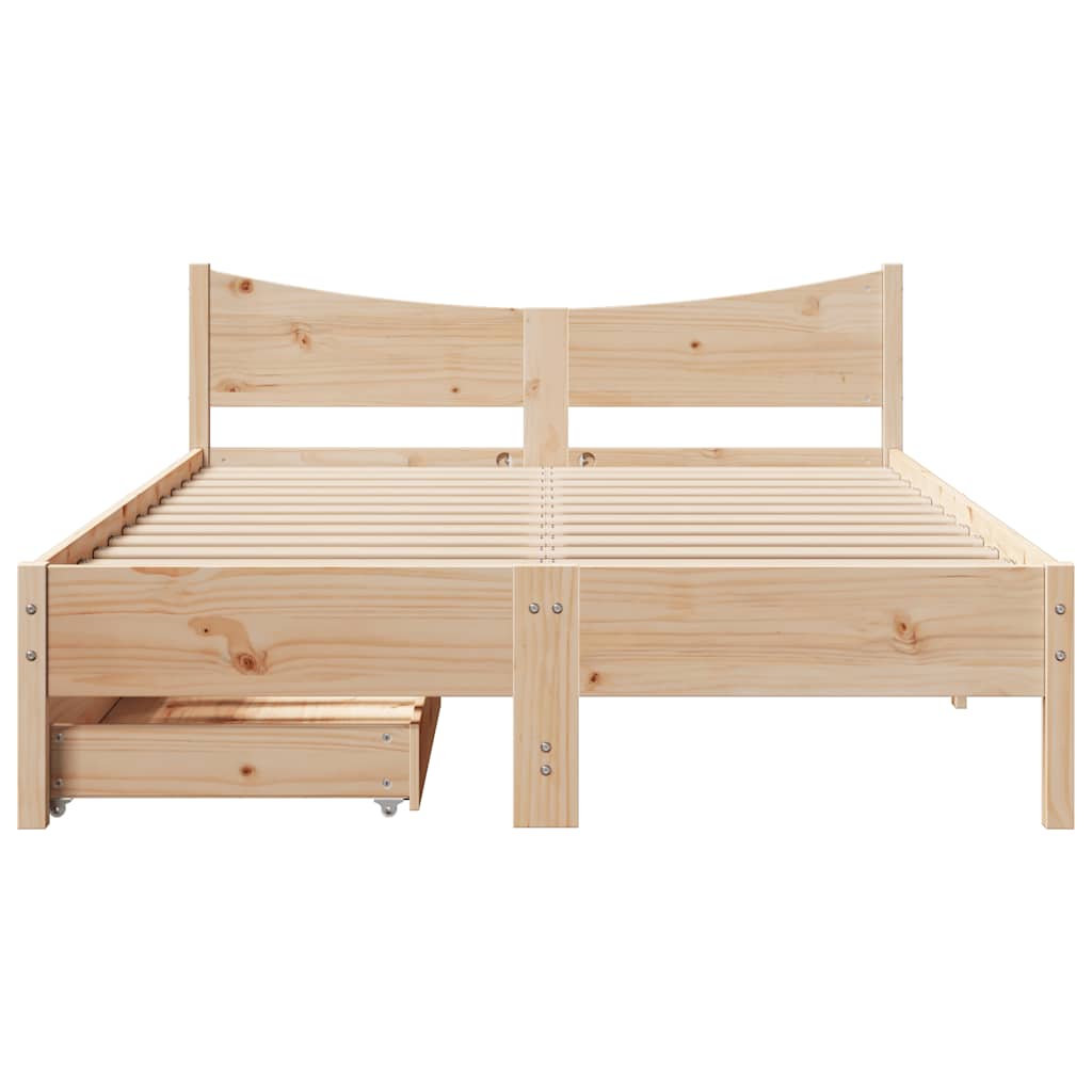 Okvir za krevet s ladicama 140x190 cm od masivnog drva