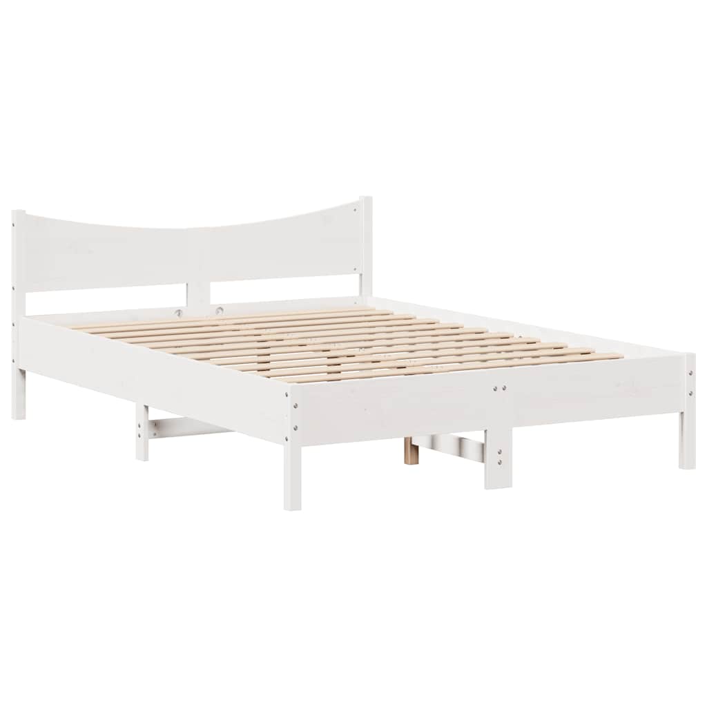 Okvir za krevet s ladicama bijeli 135 x 190 cm od borovine