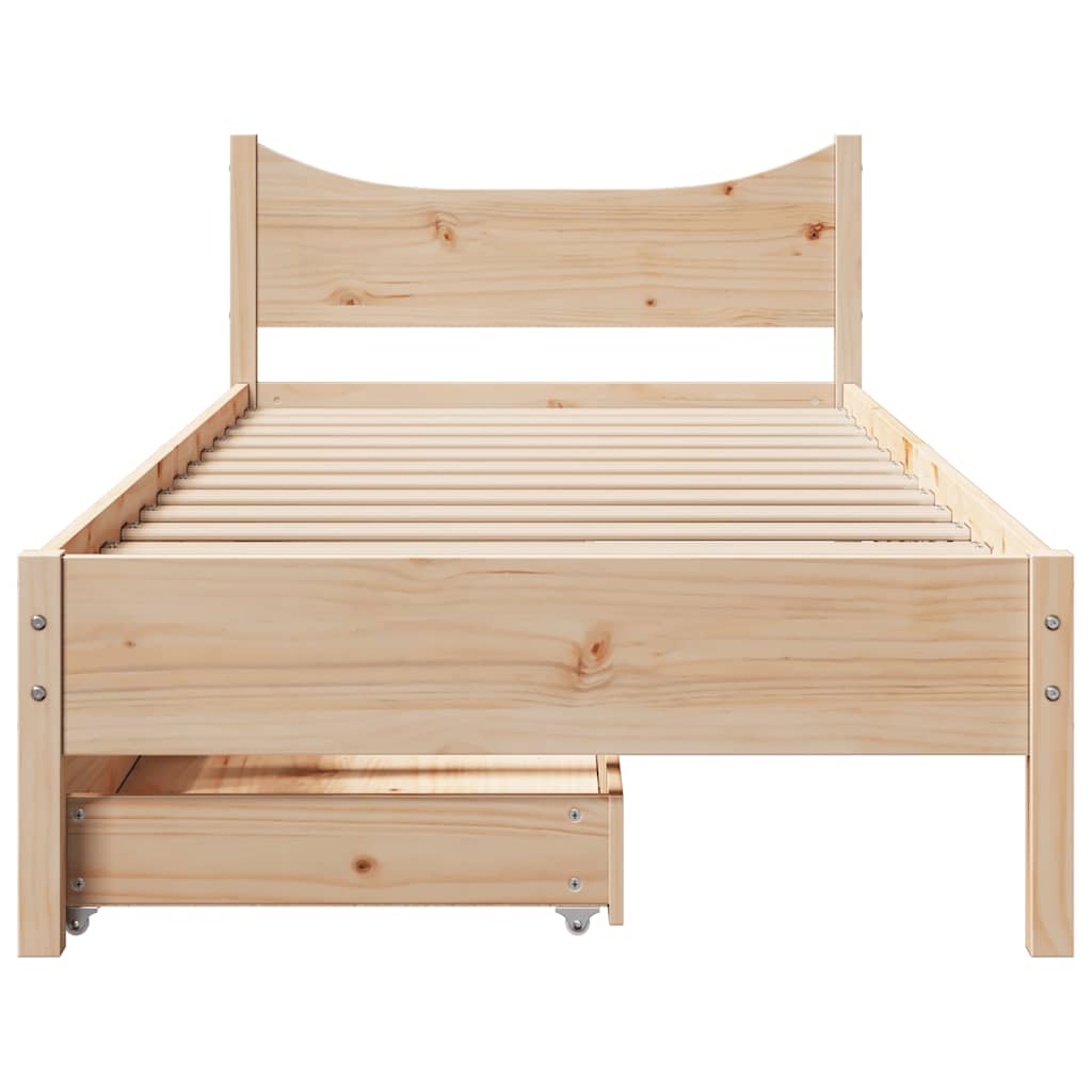 Okvir kreveta s ladicama 75x190 cm od borovine